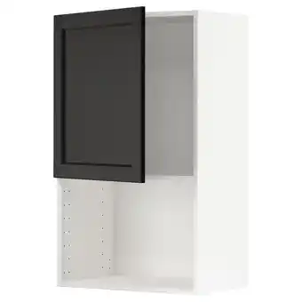 IKEA Metod wall cabinet for microwave oven, white/lerhyttan black stained, 60x37x100 cm offer