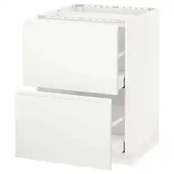 IKEA Metod / maximera base cab f hob/2 fronts/2 drawers, white/voxtorp matt white, 60x60x80 cm offer