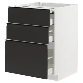 IKEA Metod / maximera bc w pull-out work surface/3drw, white/upplöv matt anthracite, 60x60x80 cm offer