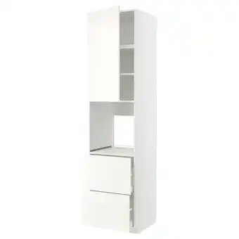 IKEA Metod / maximera high cabinet f oven+door/2 drawers, white/vallstena white, 60x60x240 cm offer
