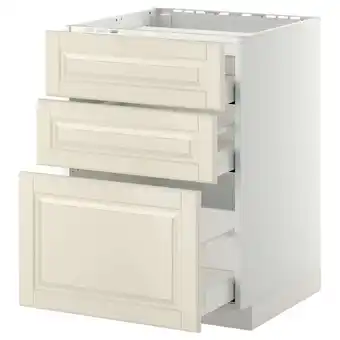 IKEA Metod / maximera base cab f hob/3 fronts/3 drawers, white/bodbyn off-white, 60x60x80 cm offer