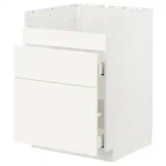 IKEA Metod / maximera base cb f havsen snk/3 frnts/2 drws, white/vallstena white, 60x60x80 cm offer