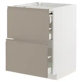 IKEA Metod / maximera bc w pull-out work surface/3drw, white/upplöv matt dark beige, 60x60x80 cm offer