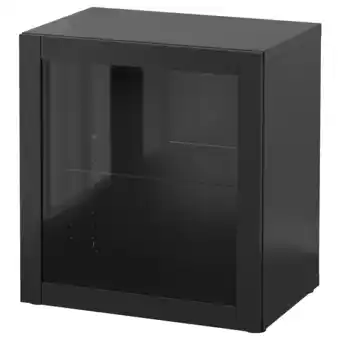 IKEA Bestå shelf unit with glass door, black-brown/sindvik black-brown clear glass, 60x42x64 cm offer