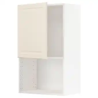 Metod wall cabinet for microwave oven, white/bodbyn off-white, 60x37x100 cm