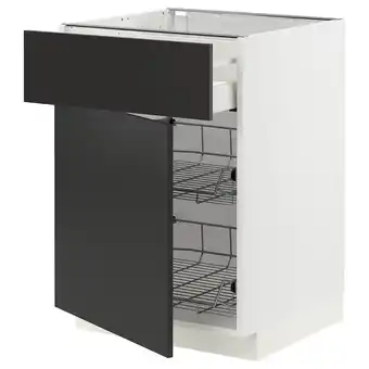 IKEA Metod / maximera base cab w wire basket/drawer/door, white/nickebo matt anthracite, 60x60x80 cm offer