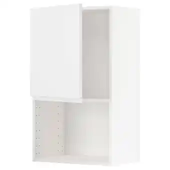 IKEA Metod wall cabinet for microwave oven, white/voxtorp matt white, 60x37x100 cm offer