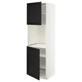 IKEA Metod high cab f oven w 2 doors/shelves, white/lerhyttan black stained, 60x60x200 cm offer