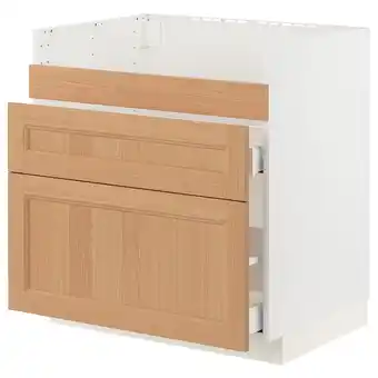 IKEA Metod / maximera base cb f havsen snk/3 frnts/2 drws, white/vedhamn oak, 80x60x80 cm offer
