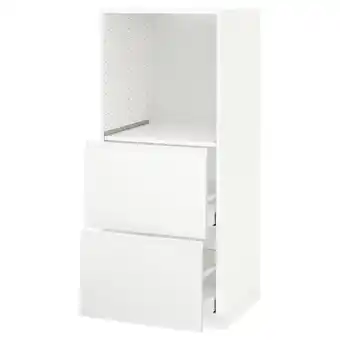 IKEA Metod high cabinet w 2 drawers for oven, white maximera/voxtorp matt white, 60x60x140 cm offer