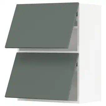 IKEA Metod wall cabinet horizontal w 2 doors, white/bodarp grey-green, 60x37x80 cm offer