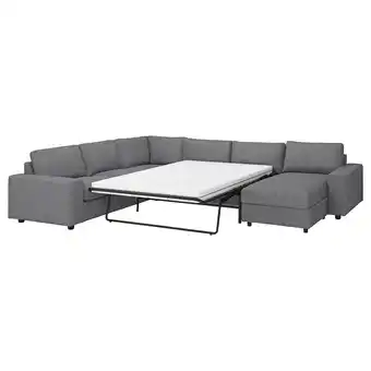 IKEA Vimle crnr sofa-bed, 5-seat w chaise lng, with wide armrests/lejde grey/black offer