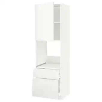 IKEA Metod / maximera high cabinet f oven+door/2 drawers, white/voxtorp matt white, 60x60x200 cm offer