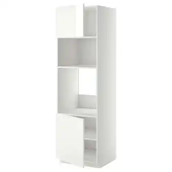 IKEA Metod hi cb f oven/micro w 2 drs/shelves, white/ringhult white, 60x60x200 cm offer