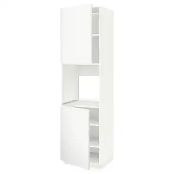 IKEA Metod high cab f oven w 2 doors/shelves, white/voxtorp matt white, 60x60x220 cm offer