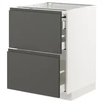 IKEA Metod / maximera bc w pull-out work surface/3drw, white/voxtorp dark grey, 60x60x80 cm offer
