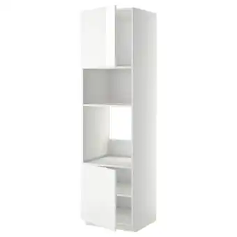 IKEA Metod hi cb f oven/micro w 2 drs/shelves, white/ringhult white, 60x60x220 cm offer
