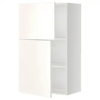 IKEA Metod wall cabinet with shelves/2 doors, white/veddinge white, 60x37x100 cm offer