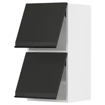 IKEA Metod wall cabinet horizontal w 2 doors, white/upplöv matt anthracite, 40x37x80 cm offer