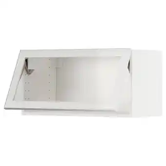 IKEA Metod wall cab horiz gls door w push-open, white/hejsta white clear glass, 80x37x40 cm offer