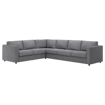 IKEA Vimle corner sofa, 5-seat, lejde grey/black offer