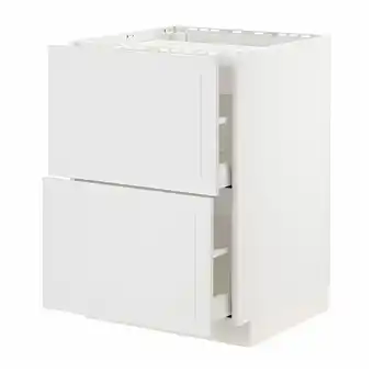 IKEA Metod / maximera base cab f hob/2 fronts/2 drawers, white/stensund white, 60x60x80 cm offer