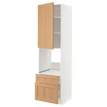 IKEA Metod / maximera hi cab f ov w dr/2 frnt/1 m/1 h drw, white/vedhamn oak, 60x60x220 cm offer