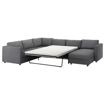 IKEA Vimle cover for corner sofa-bed, 5-seat, with chaise longue/lejde grey/black offer