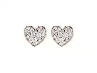 Bevilles Jewellery Bronzallure Pave Heart Stud Earrings offer