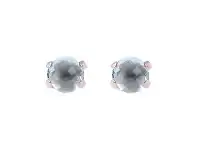 Bevilles Jewellery Bronzallure Felicia Shiny Round Faceted Blue Topaz Button Stud Earrings offer