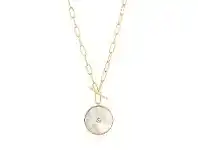 Bevilles Jewellery Ania Haie Mother Of Pearl T-Bar Necklace - Gold offer