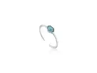 Ania Haie Turquoise Adjustable Ring - Silver