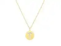 Bevilles Jewellery Yellow Stainless Steel Crystal Pave Initial Necklace offer