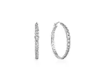 Bevilles Jewellery Ania Haie Curb Chain Hoop Earrings - Silver offer