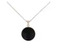 Bevilles Jewellery Bronzallure Black Onyx Disc Necklace offer