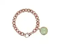 Bevilles Jewellery Bronzallure Cabochon Cut Genuine Gemstone Chain Bracelet offer