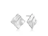Bevilles Jewellery Ania Haie Crush Square Stud Earrings - Silver offer