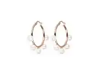 Bronzallure White Pearls Hoop Earrings