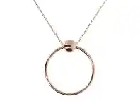 Bronzallure Circle Necklace with Ball Golden Rosè
