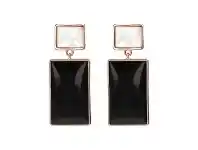 Bevilles Jewellery Bronzallure Mother of Pearl and Natural Stone Rectangular Earrings offer
