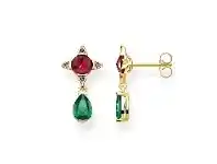 Bevilles Jewellery Thomas Sabo Earrings Green Drop With Red Stone offer