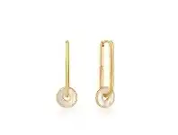 Bevilles Jewellery Ania Haie Mother Of Pearl Disc Hoop Earrings - Gold offer