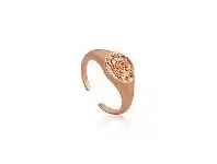 Bevilles Jewellery Ania Haie Emblem Adjustable Signet Ring - Rose Gold offer