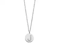 Bevilles Jewellery Stainless Steel White Crystal Initial Necklace offer