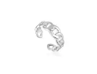 Bevilles Jewellery Ania Haie Curb Chain Adjustable Ring - Silver offer