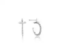 Bevilles Jewellery Ania Haie Modern Beaded Hoop Earrings - Silver offer
