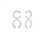Bevilles Jewellery Ania Haie Luxe Double Curve Earrings - Silver offer