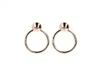 Bronzallure Hoop Earrings Ball Golden Rosè