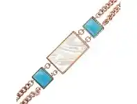 Bevilles Jewellery Bronzallure Rectangular Inserts in Natural Stone and Mother of Pearl Bracelet offer