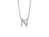 Bevilles Jewellery Sterling Silver Cubic Zirconia Initial Necklace - Most Initials Available offer